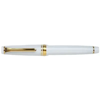 Sailor Professional Gear Slim Fountain Pen (14K Medium) White with Gold Trims