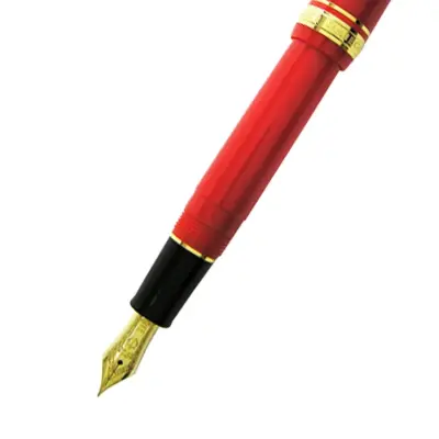 Sailor Professional Gear Slim Fountain Pen (14K Medium) Red with Gold Trims