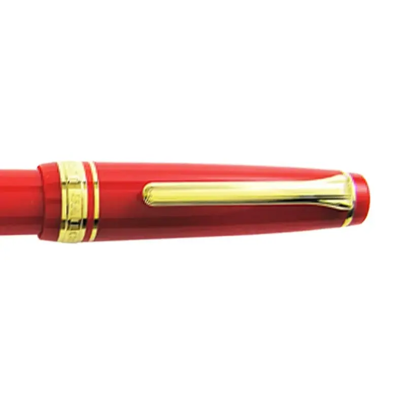 Sailor Professional Gear Slim Fountain Pen (14K Medium) Red with Gold Trims
