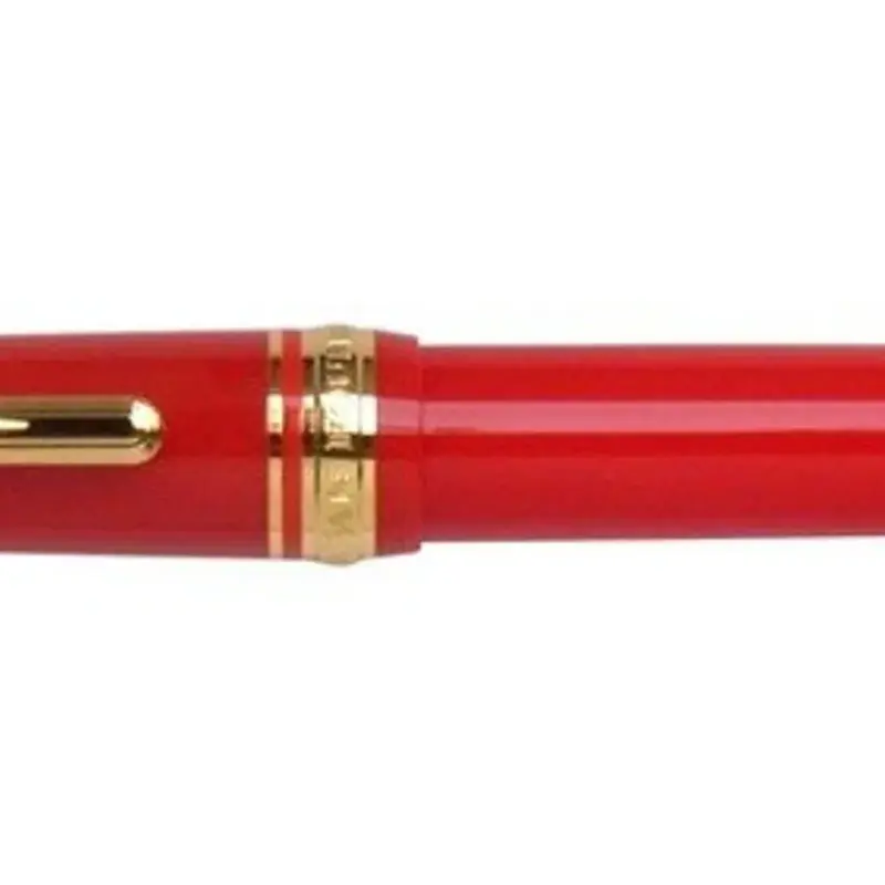Sailor Professional Gear Slim Fountain Pen (14K Medium) Red with Gold Trims