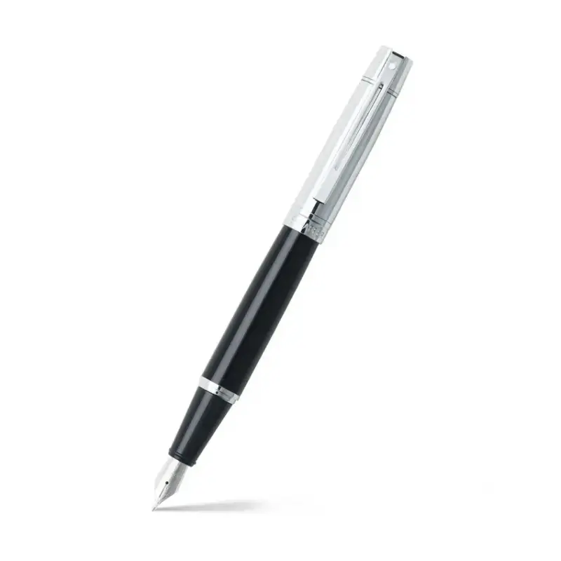 Sheaffer Gift Set 300 9314 Fountain Pen (M) and Ballpoint Pen Glossy Black Barrel Chrome Cap and Chrome Trims - Set of 2 Pens