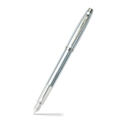 Sheaffer Gift Set 100 9306 Fountain Pen (M) and Rollerball Pen Brushed Chrome with Chrome Trims - Set of 2 Pens