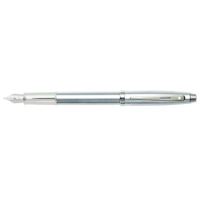 Sheaffer Gift Set 100 9306 Fountain Pen (M) and Rollerball Pen Brushed Chrome with Chrome Trims - Set of 2 Pens