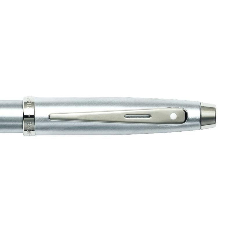 Sheaffer Gift Set 100 9306 Fountain Pen (M) and Rollerball Pen Brushed Chrome with Chrome Trims - Set of 2 Pens