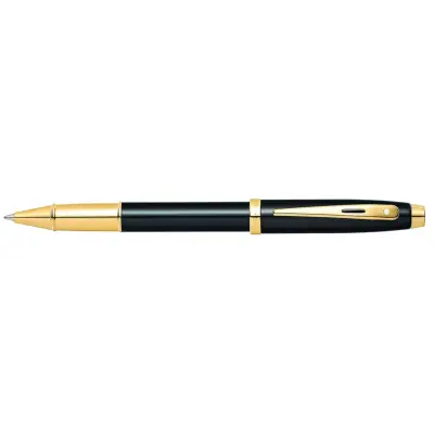 Sheaffer Gift Set 100 9322 Ballpoint Pen and Rollerball Pen Glossy Black with Gold Trims - Set of 2 Pens