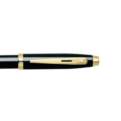 Sheaffer Gift Set 100 9322 Ballpoint Pen and Rollerball Pen Glossy Black with Gold Trims - Set of 2 Pens