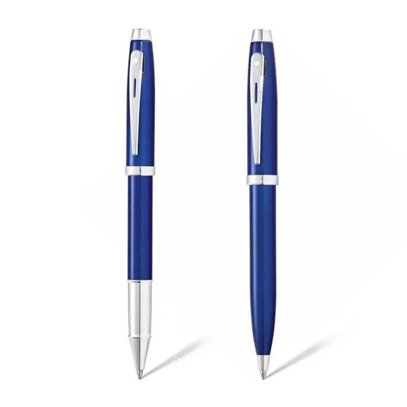 Sheaffer Gift Set 100 9339 Ballpoint Pen and Rollerball Pen Glossy Black with Gold Trims - Set of 2 Pens