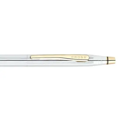 Cross 3302 Classic Century Medalist Ballpoint Pen Chrome With Gold Trims