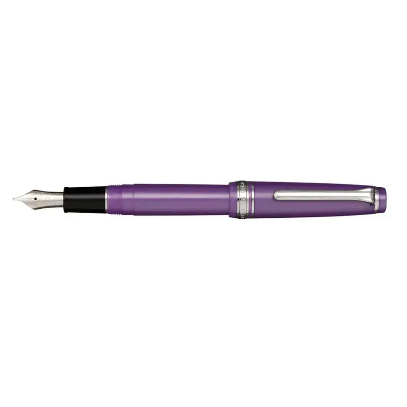 Sailor Professional Gear Slim "Sapporo" Fountain Pen ( 14K Broad ) - Purple With Rhodium Trims