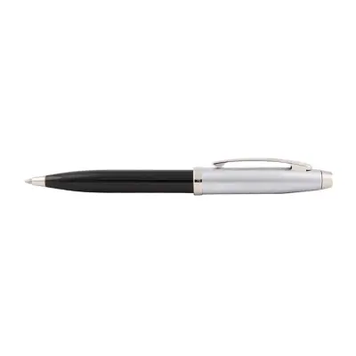 Sheaffer 100 9313 Ballpoint Pen Black And Brushed Chrome With Chrome Plated Trim