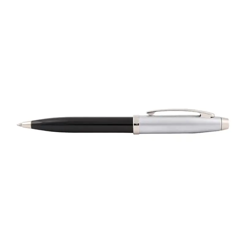 Sheaffer 100 9313 Ballpoint Pen Black And Brushed Chrome With Chrome Plated Trim