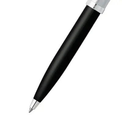 Sheaffer 100 9313 Ballpoint Pen Black And Brushed Chrome With Chrome Plated Trim