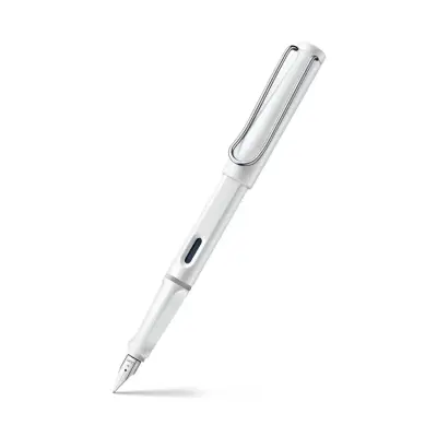 Lamy Safari A019 Fountain Pen Medium White With Chrome Plated Clip