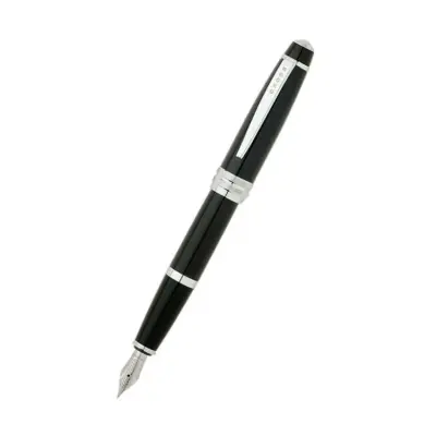 Cross AT0456-7MS Bailey Fountain Pen Medium Black with Chrome Trims