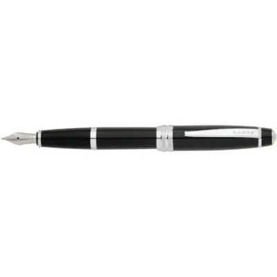 Cross AT0456-7MS Bailey Fountain Pen Medium Black with Chrome Trims