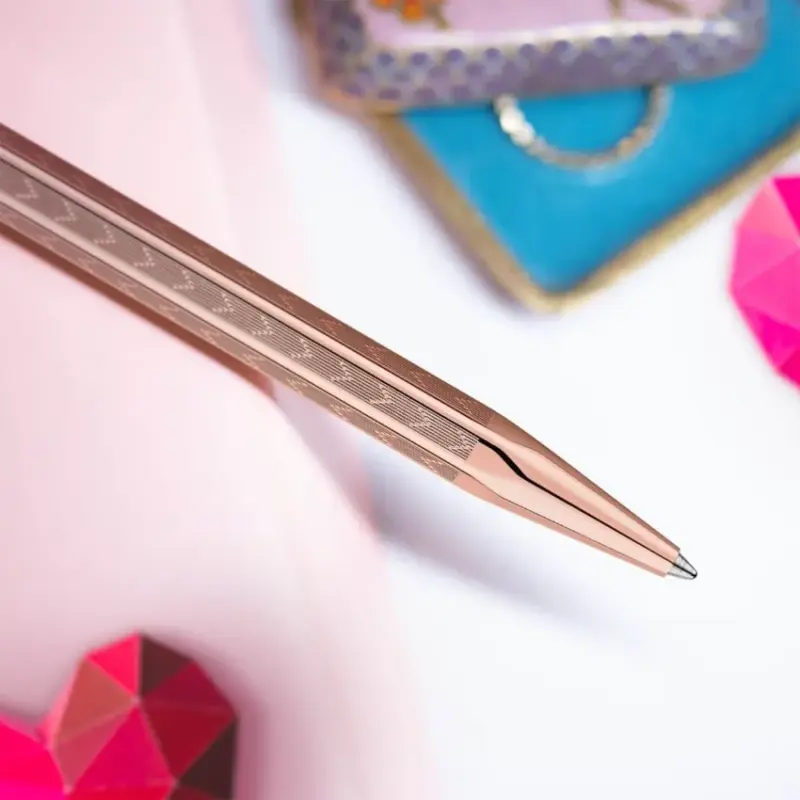 Caran d'Ache Ecridor Chevron Gilded Ballpoint Pen Gold