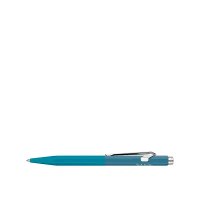 Caran d'Ache 849 Bille Paul Smith Ballpoint Pen - Cyan And Steel