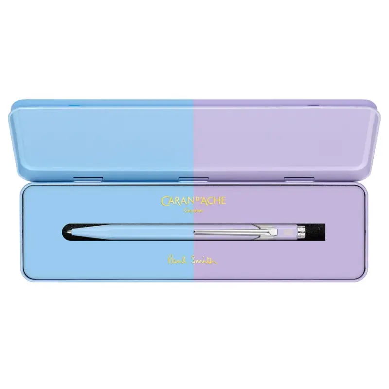 Caran d'Ache 849 Bille Paul Smith Ballpoint Pen - Sky Blue And Lavender