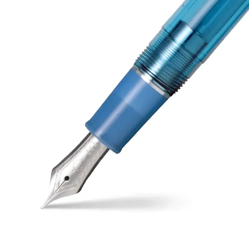 Sailor Gift Set Manyo II 'Voilet' Professional Gear Slim Fountain Pen (14K Medium) With Manyo Ink 50 ML - Blue With Rhodium Trims