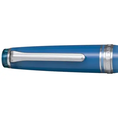Sailor Gift Set Manyo II 'Voilet' Professional Gear Slim Fountain Pen (14K Medium) With Manyo Ink 50 ML - Blue With Rhodium Trims
