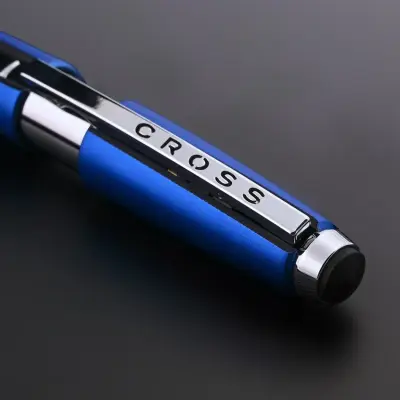Cross AT0555-3 Edge Rollerball Pen Blue with Chrome Trims