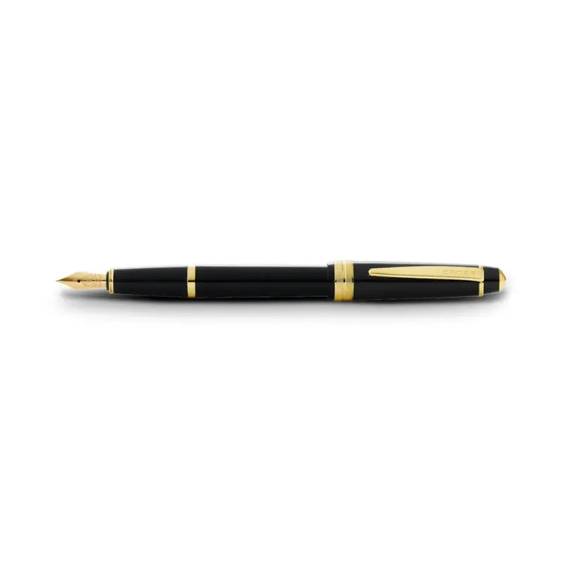 Cross Bailey Light Black Resin Fountain Pen with Gold Trims - Fine