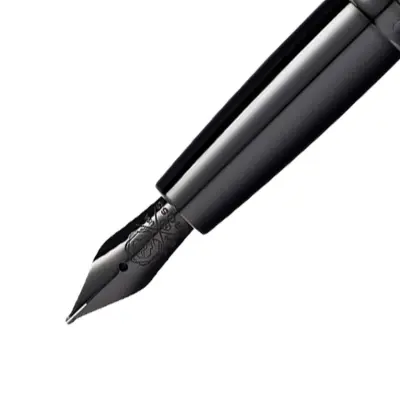 Cross ATX Brushed Black Fountain Pen with Black PVD Trims - Fine