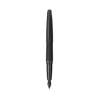 Cross ATX Brushed Black Fountain Pen with Black PVD Trims - Fine
