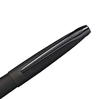 Cross ATX Brushed Black Fountain Pen with Black PVD Trims - Fine