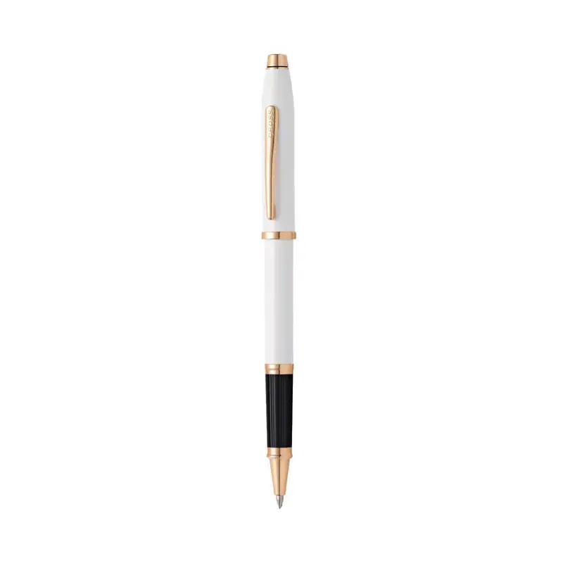 Cross Century II Pearlescent White Lacquer Rollerball Pen with Gold Trims