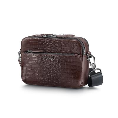 Croc-Textured Crossbody Bag