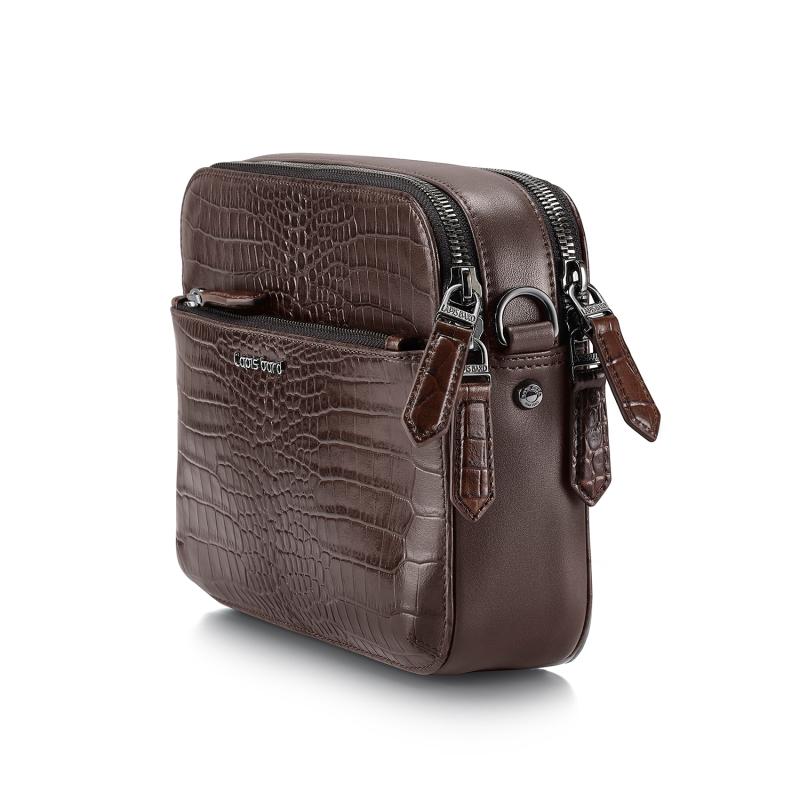 Croc-Textured Crossbody Bag
