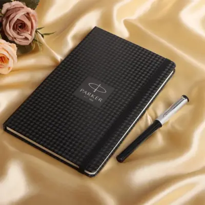 Parker Giftset Beta Premium Coated Clip Rollerball Pen & Notebook