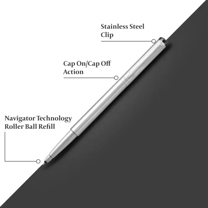 Parker Vector Stainless Steel Rollerball Pen With Chrome Trim