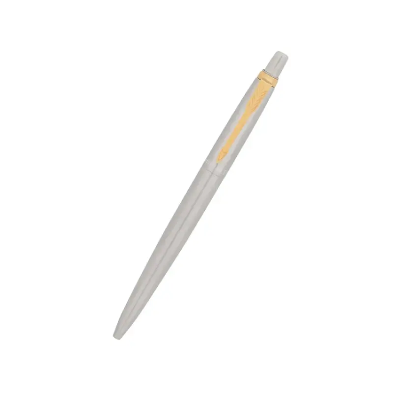 Parker Giftset Jotter Stainless Steel Ballpoint Pen With Gold Trim & Notebook