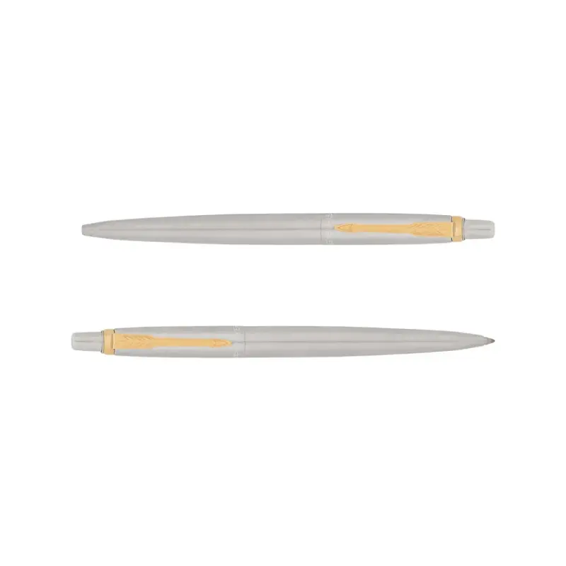 Parker Giftset Jotter Stainless Steel Ballpoint Pen With Gold Trim & Notebook