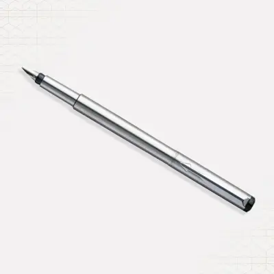 Parker Vector Stainless Steel Fountain Pen With Chrome Trim-Fine