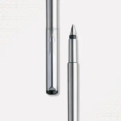 Parker Vector Stainless Steel Fountain Pen With Chrome Trim-Fine