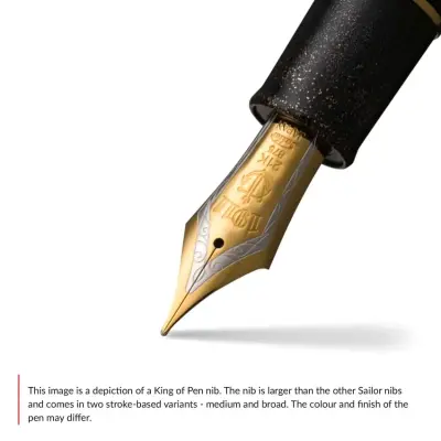 Sailor Professional Gear 'King of Pens' Fountain Pen (21K Broad) Black with Gold Trims