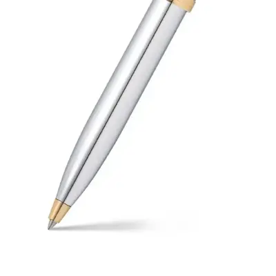 Sheaffer Gift Set 100 9340 Ballpoint Pen with Medium Notebook Bright chrome with Gold Trims