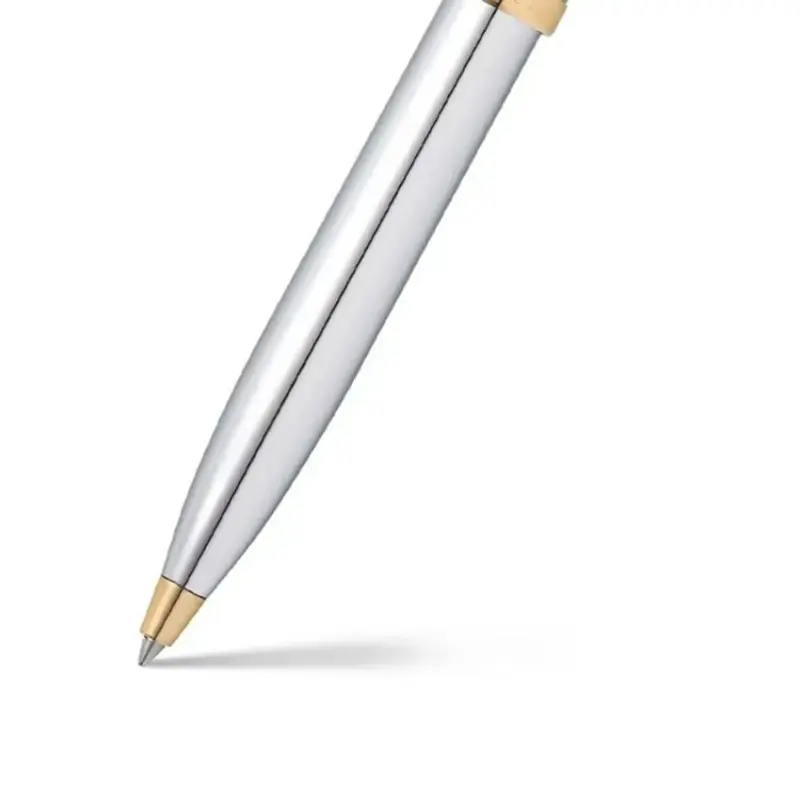 Sheaffer Gift Set 100 9340 Ballpoint Pen with Medium Notebook Bright chrome with Gold Trims