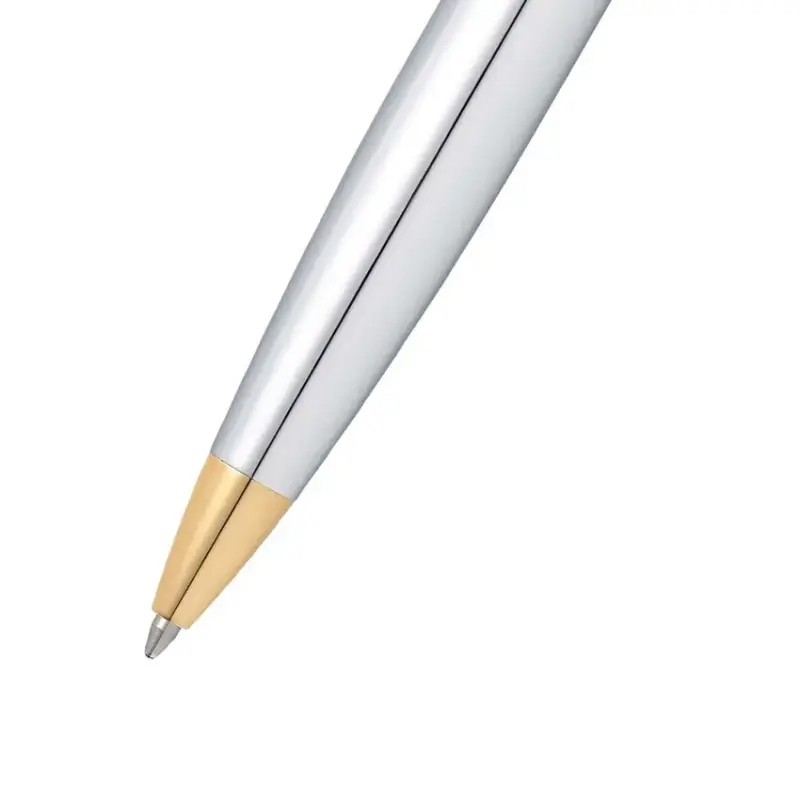 Sheaffer Gift Set 300 9342 Ballpoint Pen with Medium Notebook Bright Chrome with Gold Trims