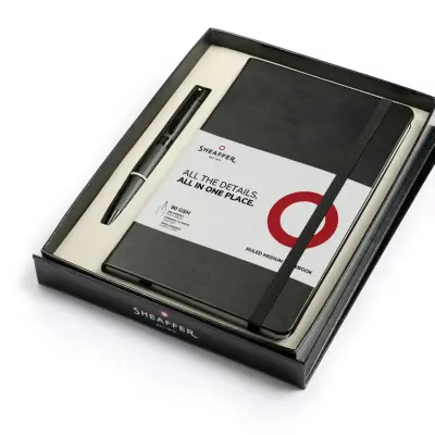 Sheaffer Gift Set 300 9343 Ballpoint Pen with Medium Notebook Matte Black with Polished Black Trims