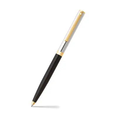Sheaffer SAGARIS 9475-K Gloss Black Barrel and Chrome Cap Ballpoint Pen With Gold Tone trim