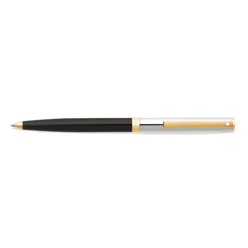 Sheaffer SAGARIS 9475-K Gloss Black Barrel and Chrome Cap Ballpoint Pen With Gold Tone trim