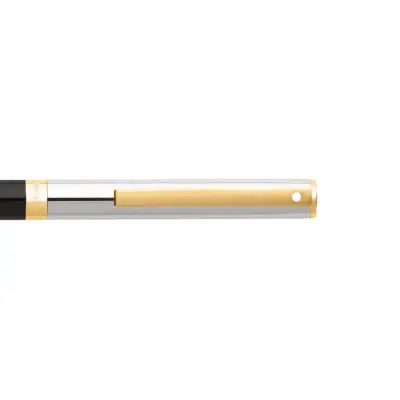 Sheaffer SAGARIS 9475-K Gloss Black Barrel and Chrome Cap Ballpoint Pen With Gold Tone trim