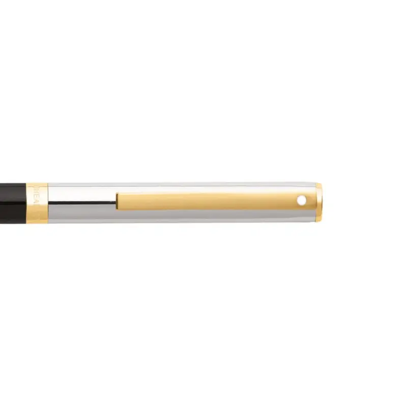 Sheaffer SAGARIS 9475-K Gloss Black Barrel and Chrome Cap Ballpoint Pen With Gold Tone trim